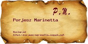Porjesz Marinetta névjegykártya